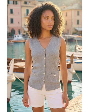 Roman Dusk Buttoned Knit Waistcoat