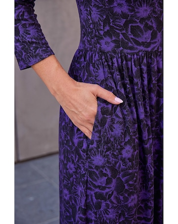 Roman Floral Print Midi Dress
