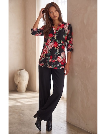 Roman Floral Print Stretch Shirt