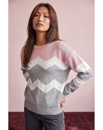 Roman Zig Zag Contrast Jumper