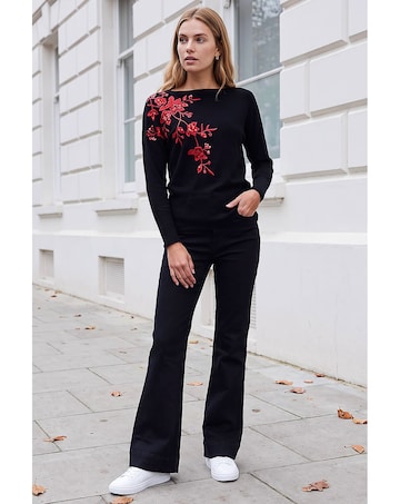 Roman Sparkly Floral Knitted Jumper
