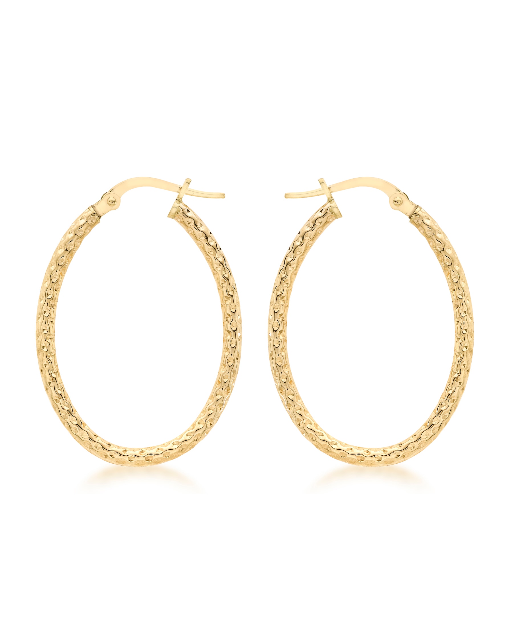 9ct Gold Pattern Hoop Earring