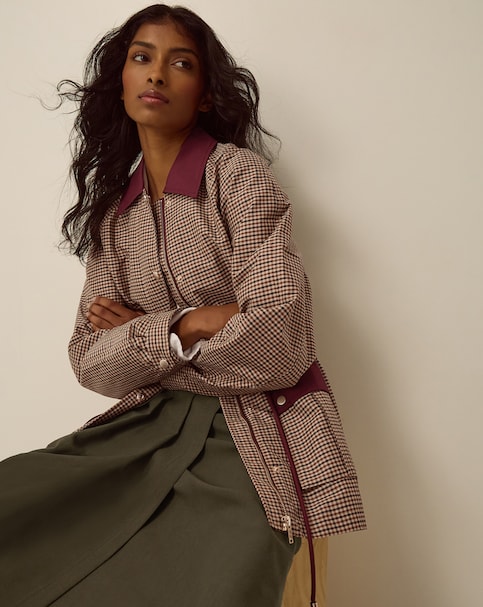 Monsoon Lola Check Barn Jacket