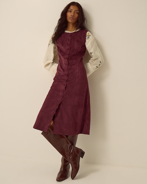 Monsoon Isabel Faux Suede Midi Dress