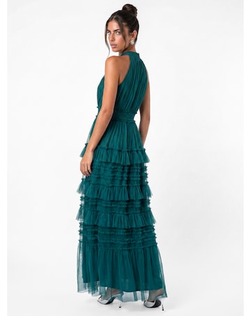 Anaya Halter Neck Tulle Maxi Dress