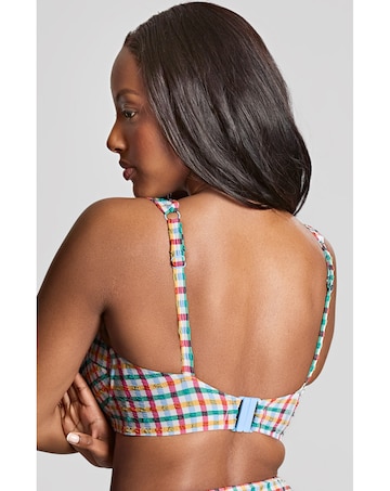 Panache Bette Balcony Wired Wide Strap Bikini Top Seersucker Check