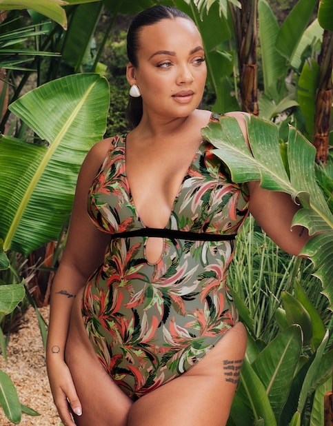 Curvy Kate Sunset Palm Reversible Non-Wired Multiway Swimsuit