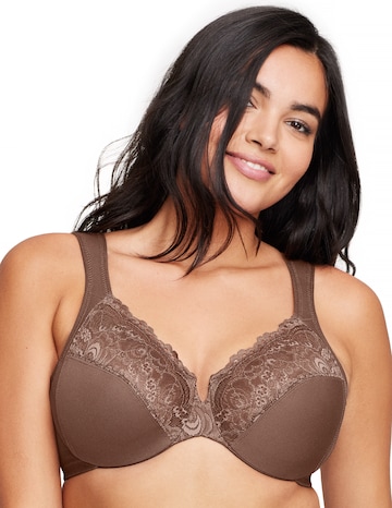 Glamorise Plus Size Low Cut WonderWire Lace Bra 1240