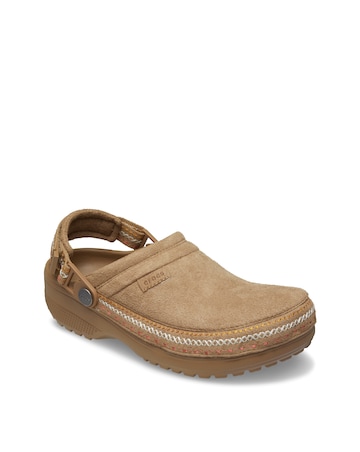 Crocs Sepia Classic Crafted Vegan Suede Stitch Clog - Standard Fit