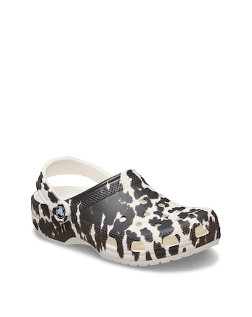 Crocs Chalk/Multi Classic Pop Animal Clog - Standard Fit