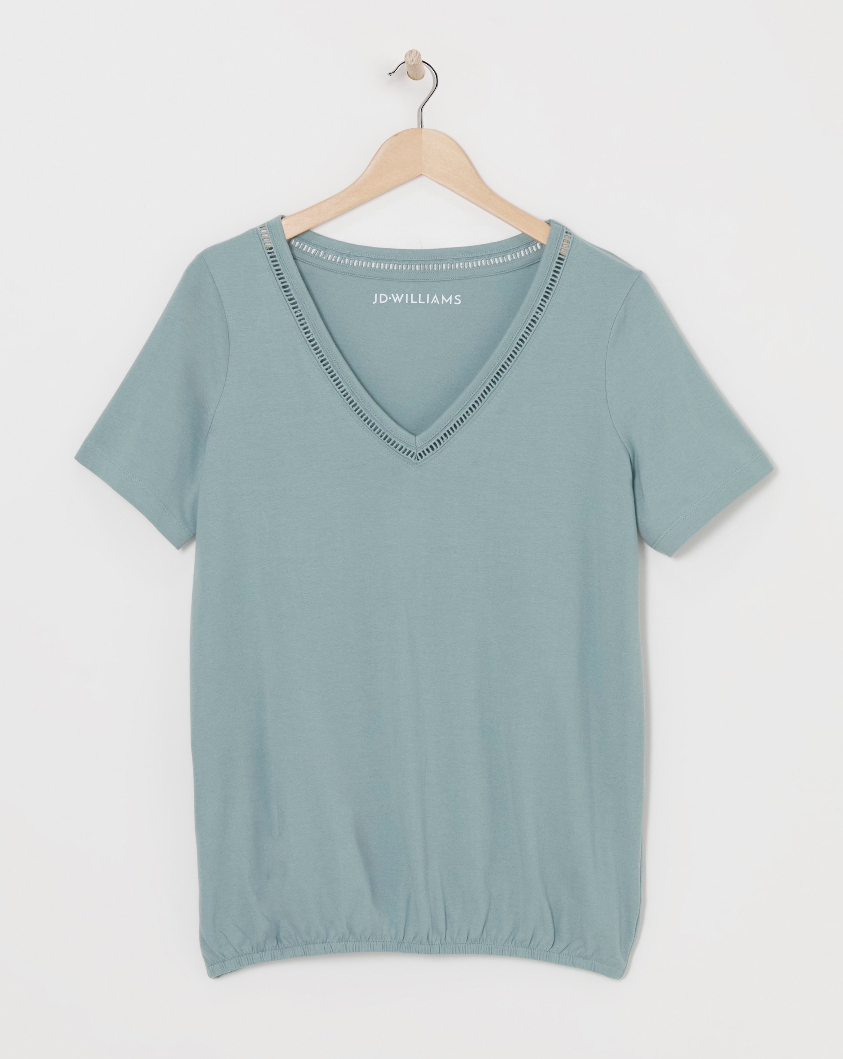 V Neck Bubble Hem Top