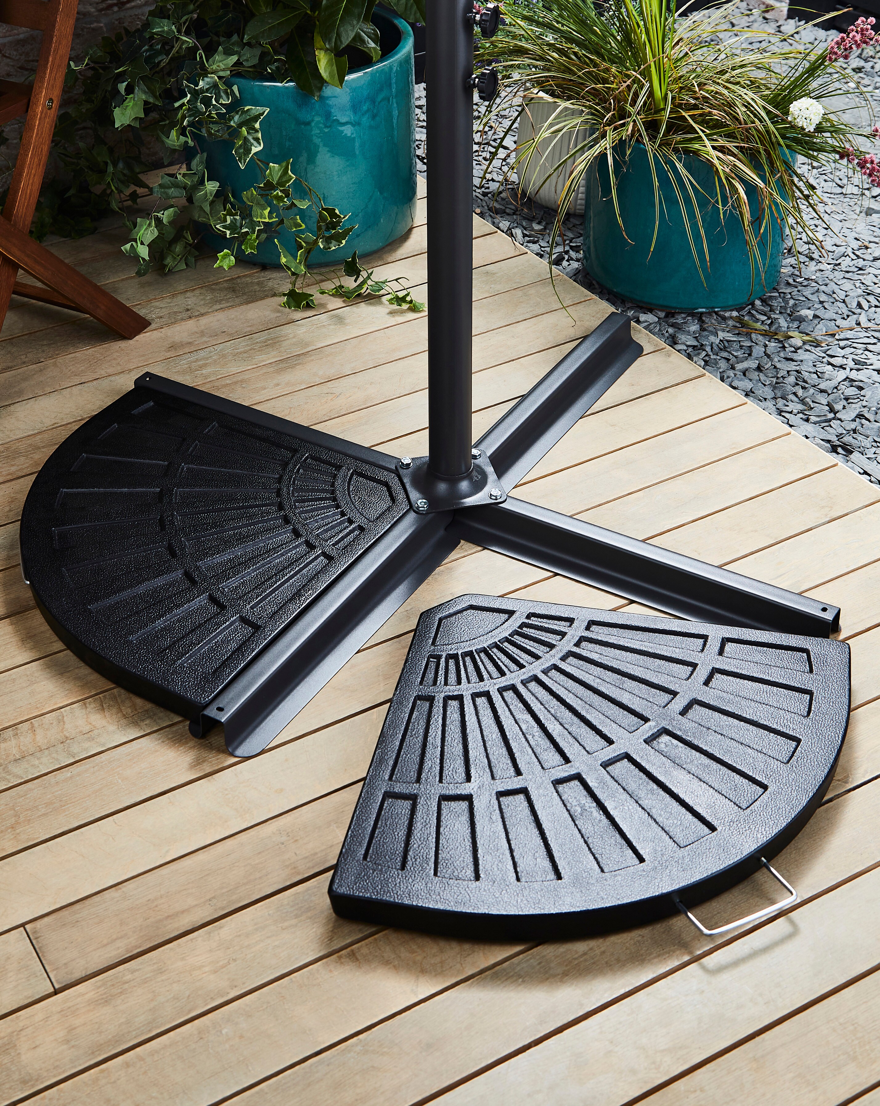 Pack of 2 Quarter Parasol Base for Hanging Parasol