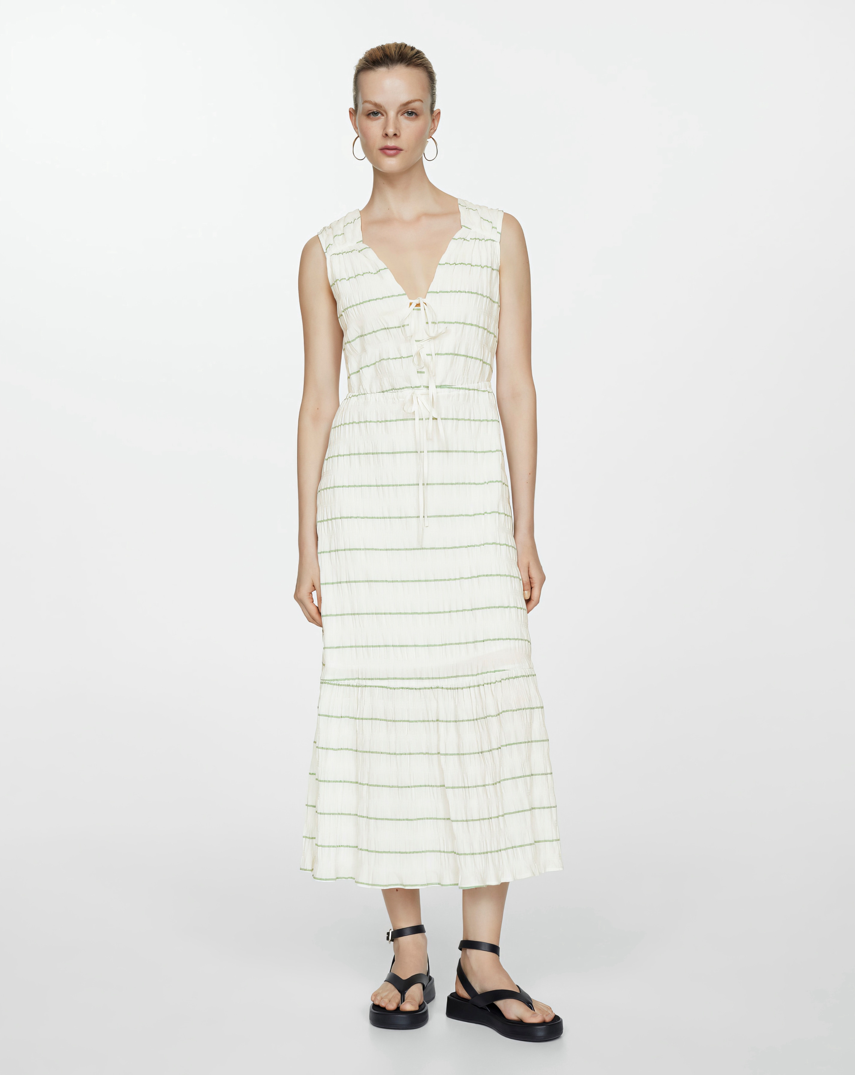 Mango Morgali Cotton Blend Midi Dress