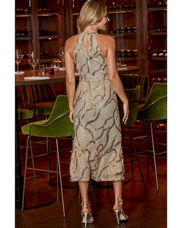 Sosandar Halterneck Sequin Midaxi Dress