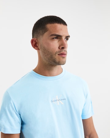Calvin Klein Jeans Short Sleeve Monologo T-Shirt - Blue