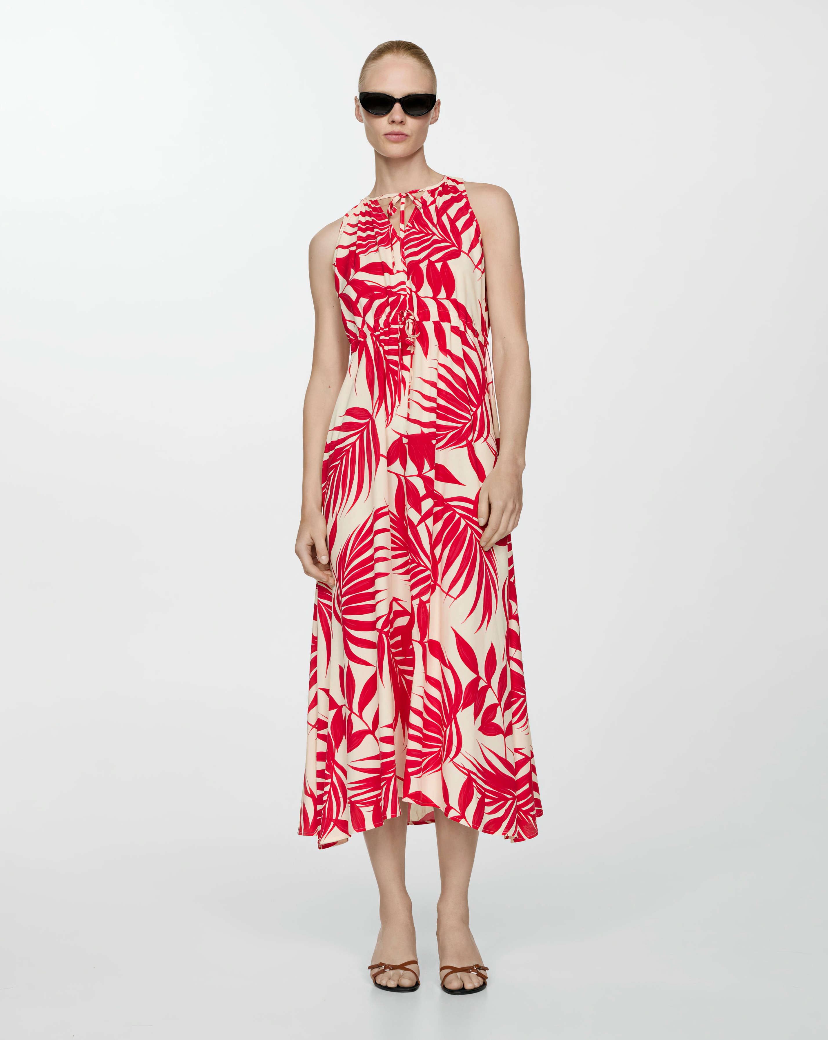 Mango Julia Leaf Print Dress