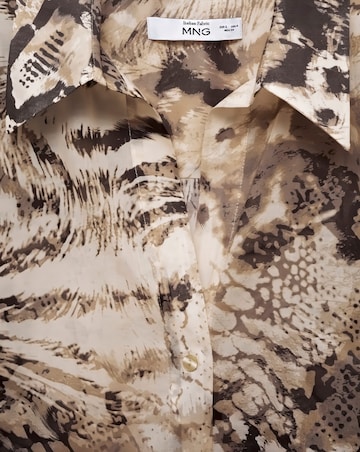 Mango Semi Sheer Animal Print Shirt