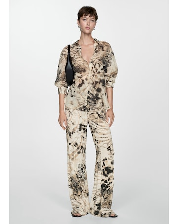 Mango Semi Sheer Animal Print Shirt