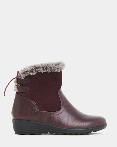 New In - Cuffed Lace Back Boots Wide