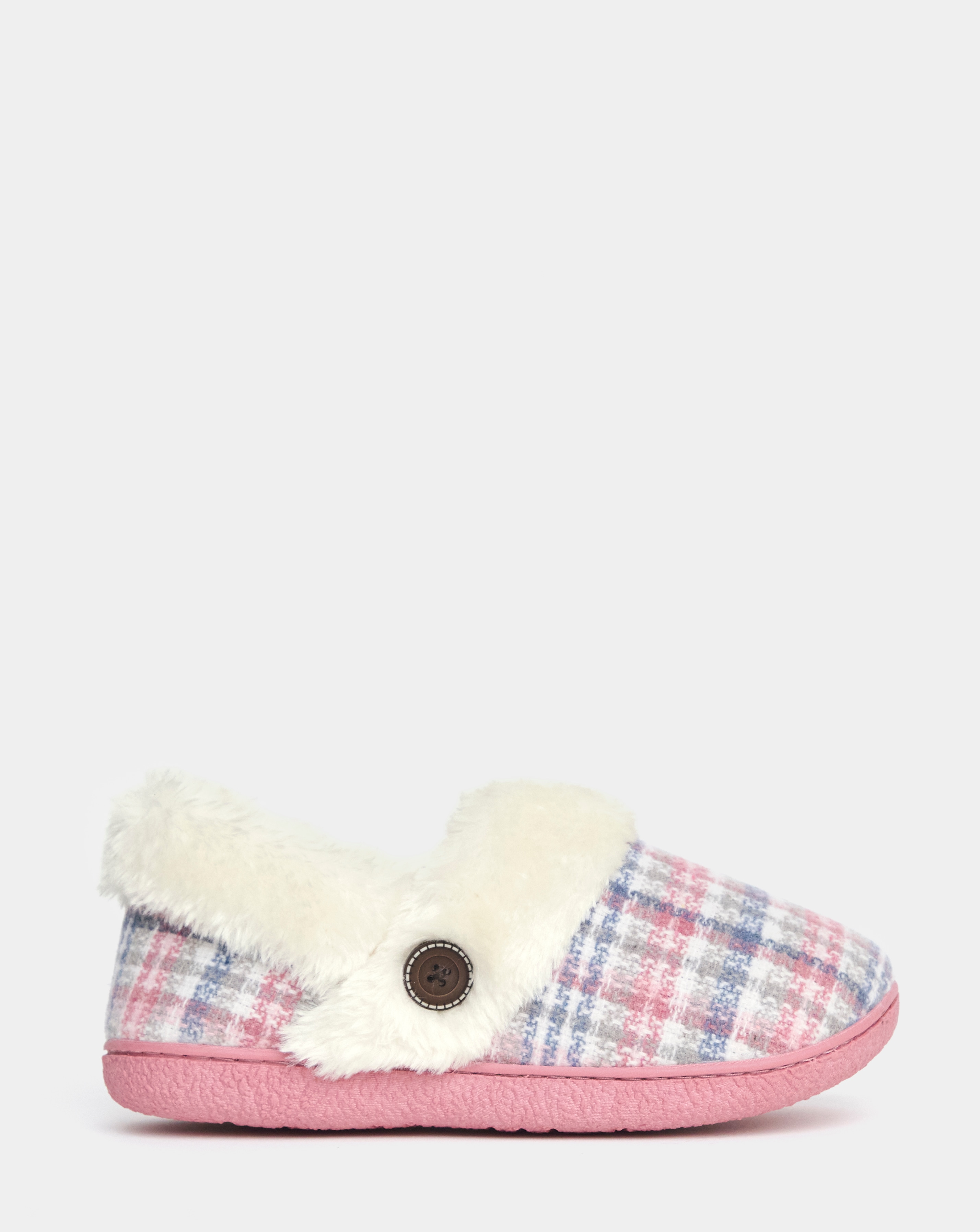 New In - Checkered Cosy Slippers Wide
