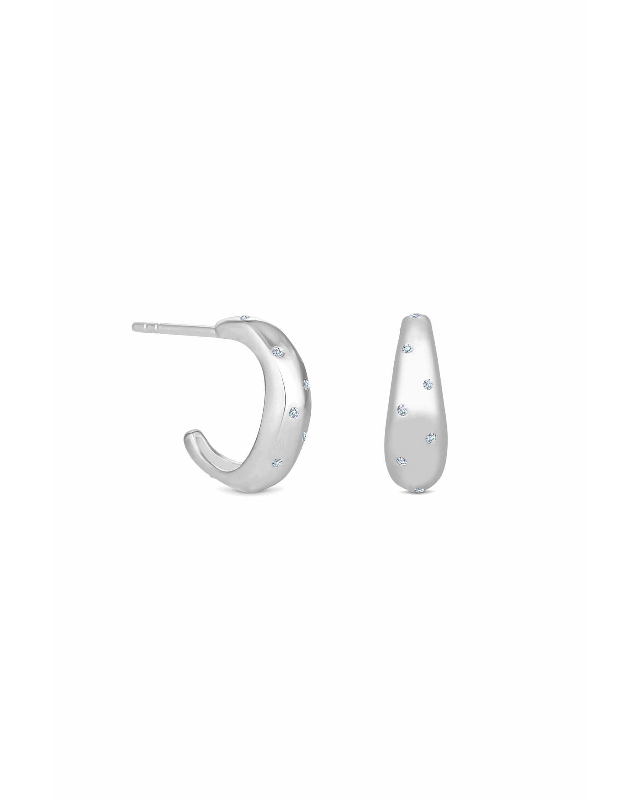 Simply Silver Multi Stone Hoop Earrings