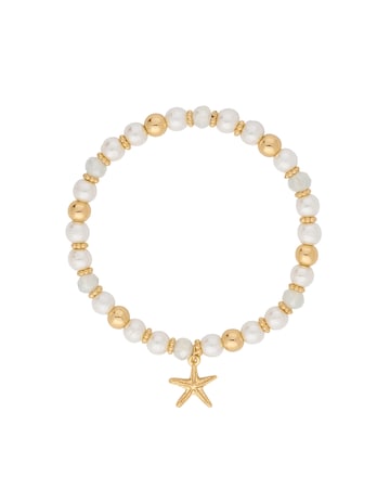 Lipsy Gold Beaded Charm Coastal Bracelet - Gift Boxed