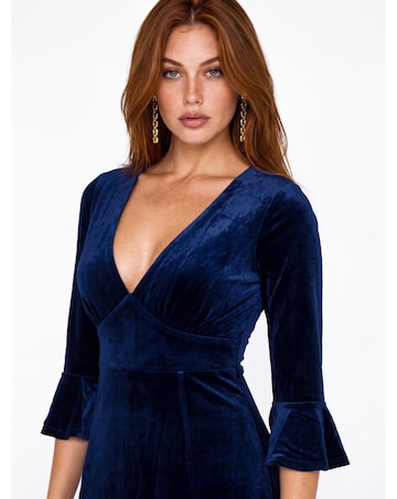 Maya Deluxe V Neck Velvet Maxi Dress