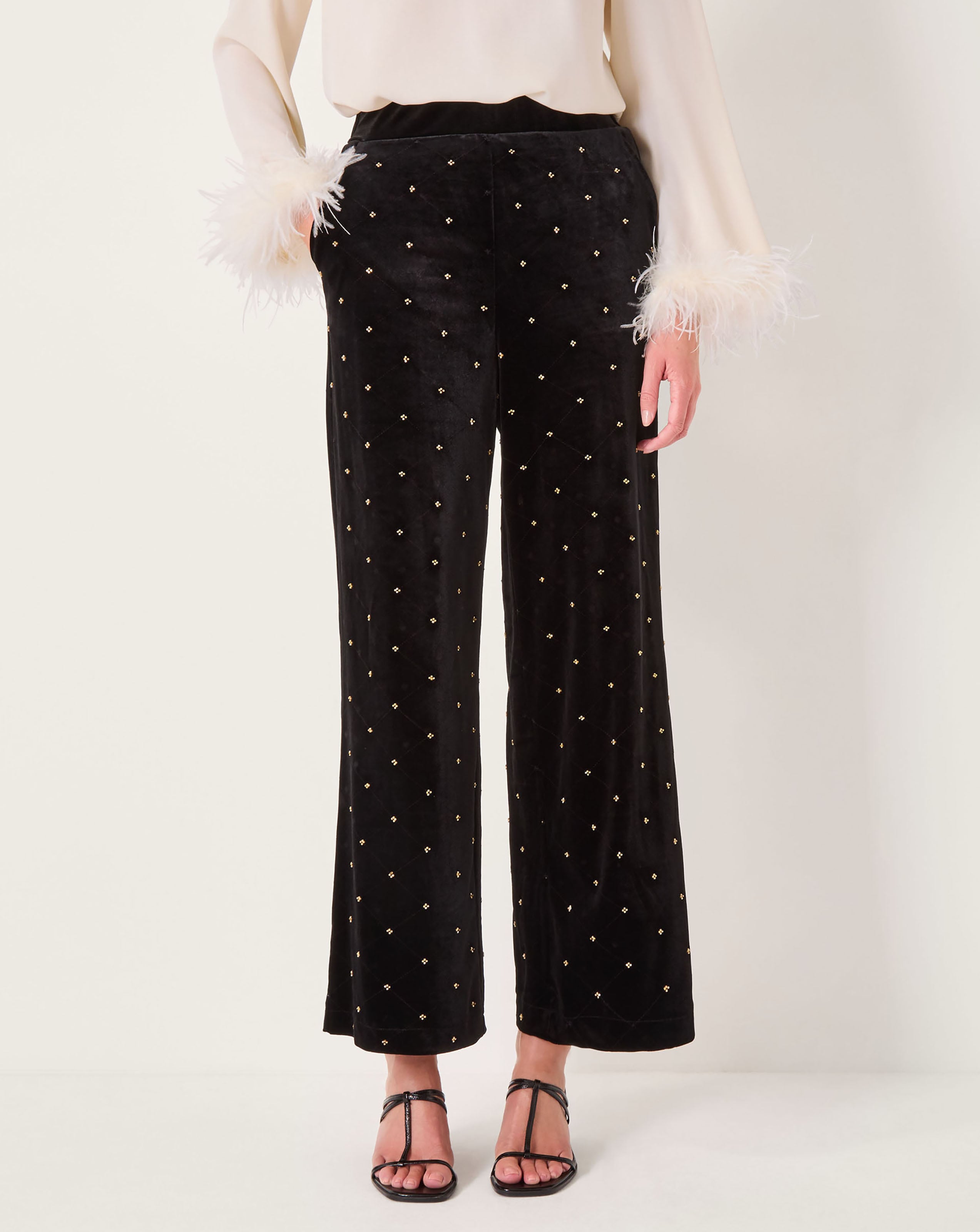 Monsoon Emma Velvet Wide Leg Trousers