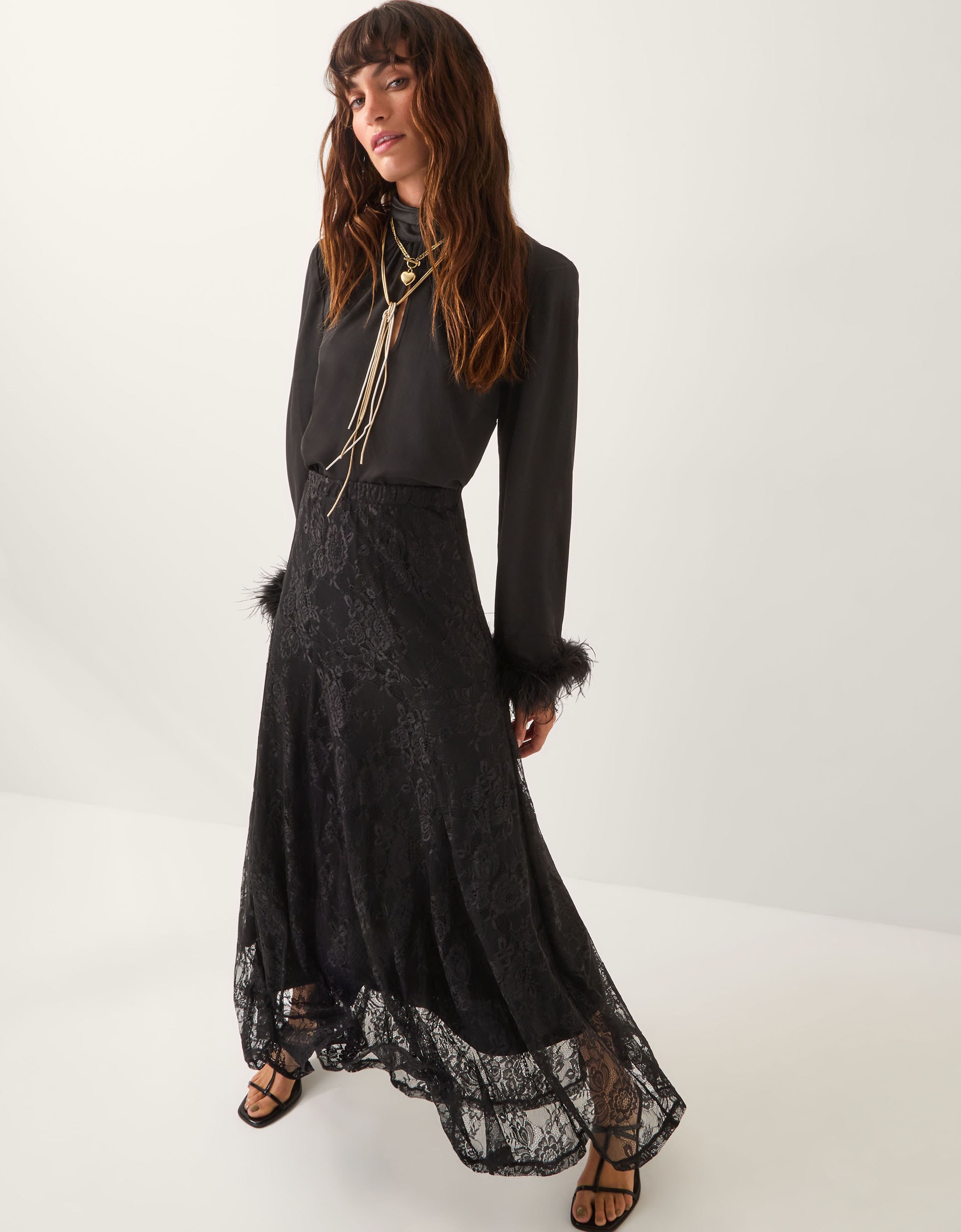Monsoon Luna Lace Maxi Skirt