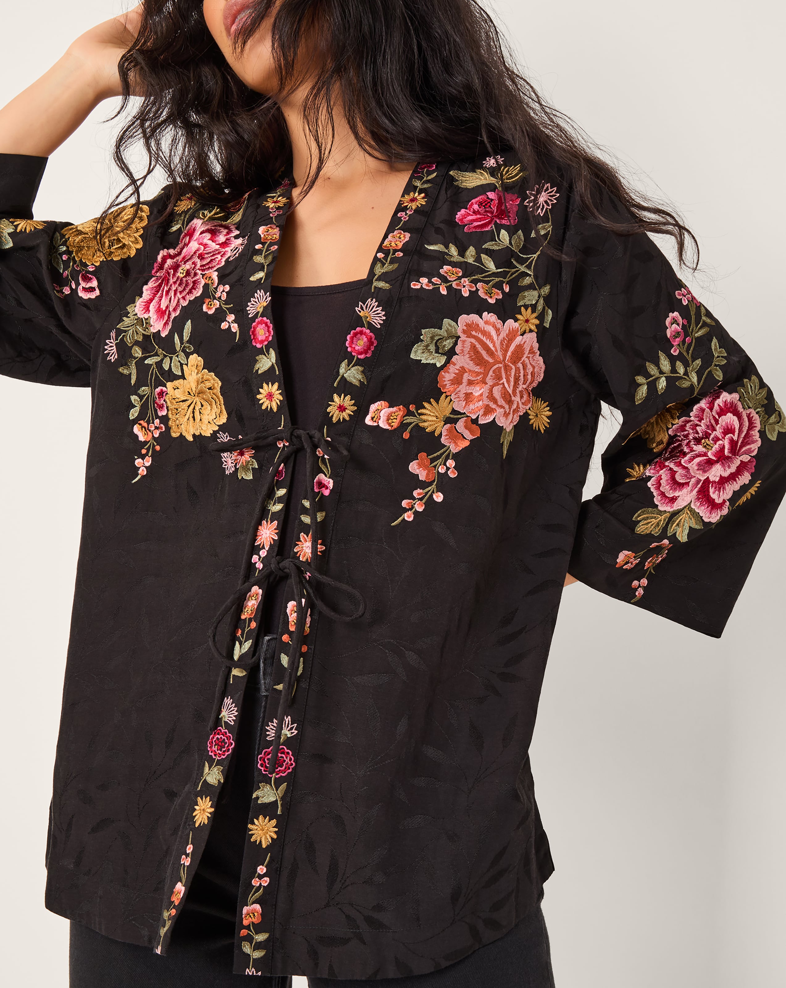 Monsoon Maggie Tie-Front Kimono