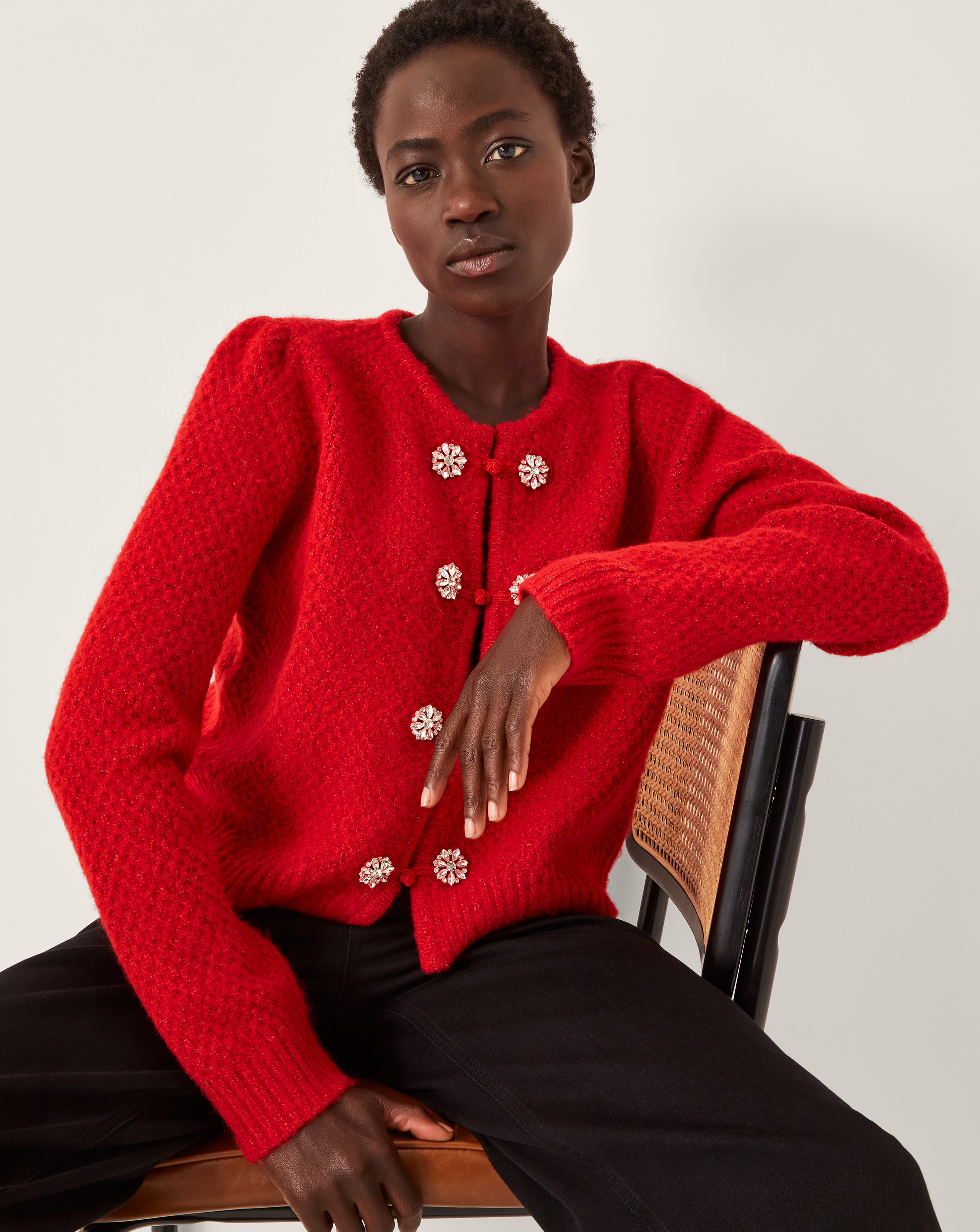 New In - Monsoon Fessa Jewel Brooch Cardigan