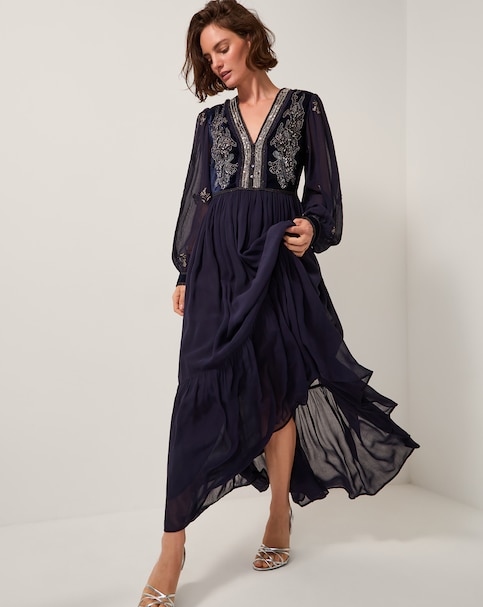 Monsoon Joanna Velvet Maxi Dress