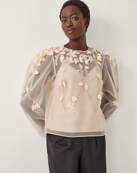 Monsoon Gwen Floral Organza Top