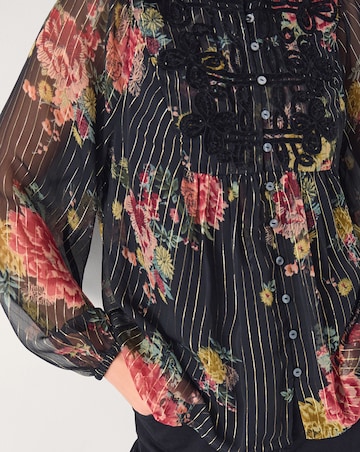 Monsoon Azami Stripe Floral Blouse