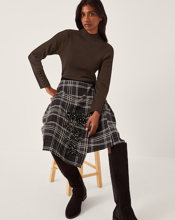Monsoon Rue Tartan Wrap Midi Skirt