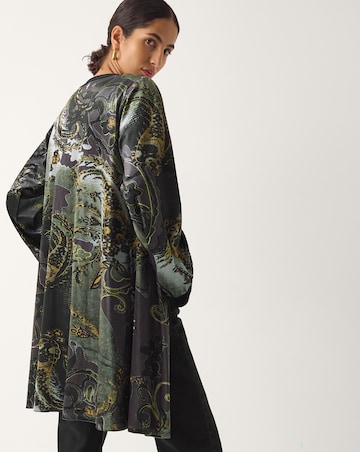 Monsoon Delta Print Velvet Kimono