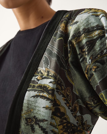 Monsoon Delta Print Velvet Kimono