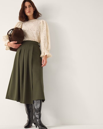 Monsoon Jillian Pleated Kilt Midi Skirt