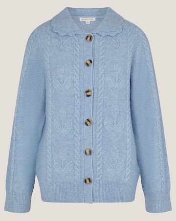 Monsoon Kat Floral Cable Knit Cardigan