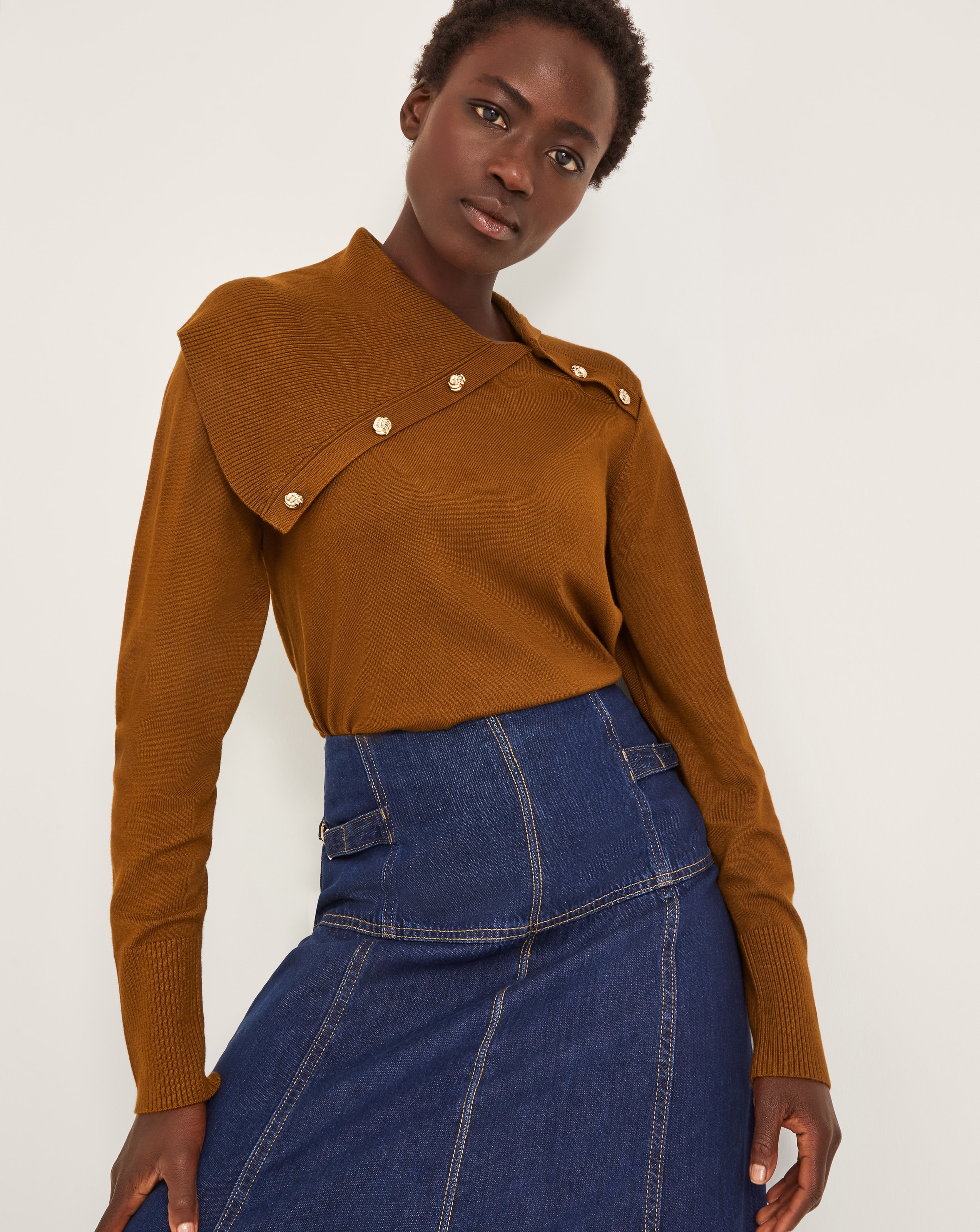 New In - Monsoon Kay Asymmetrical Collar Jumper