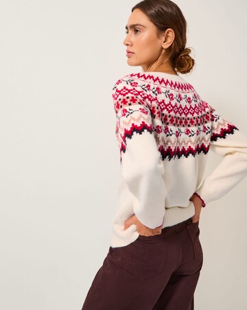 Monsoon Rhi Floral Fair Isle Jumper