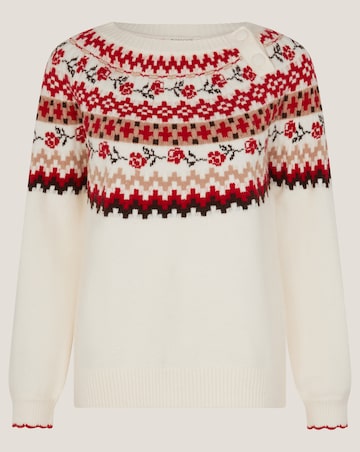Monsoon Rhi Floral Fair Isle Jumper