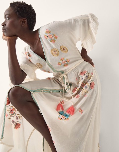 Monsoon Juniper Embroidered Maxi Dress