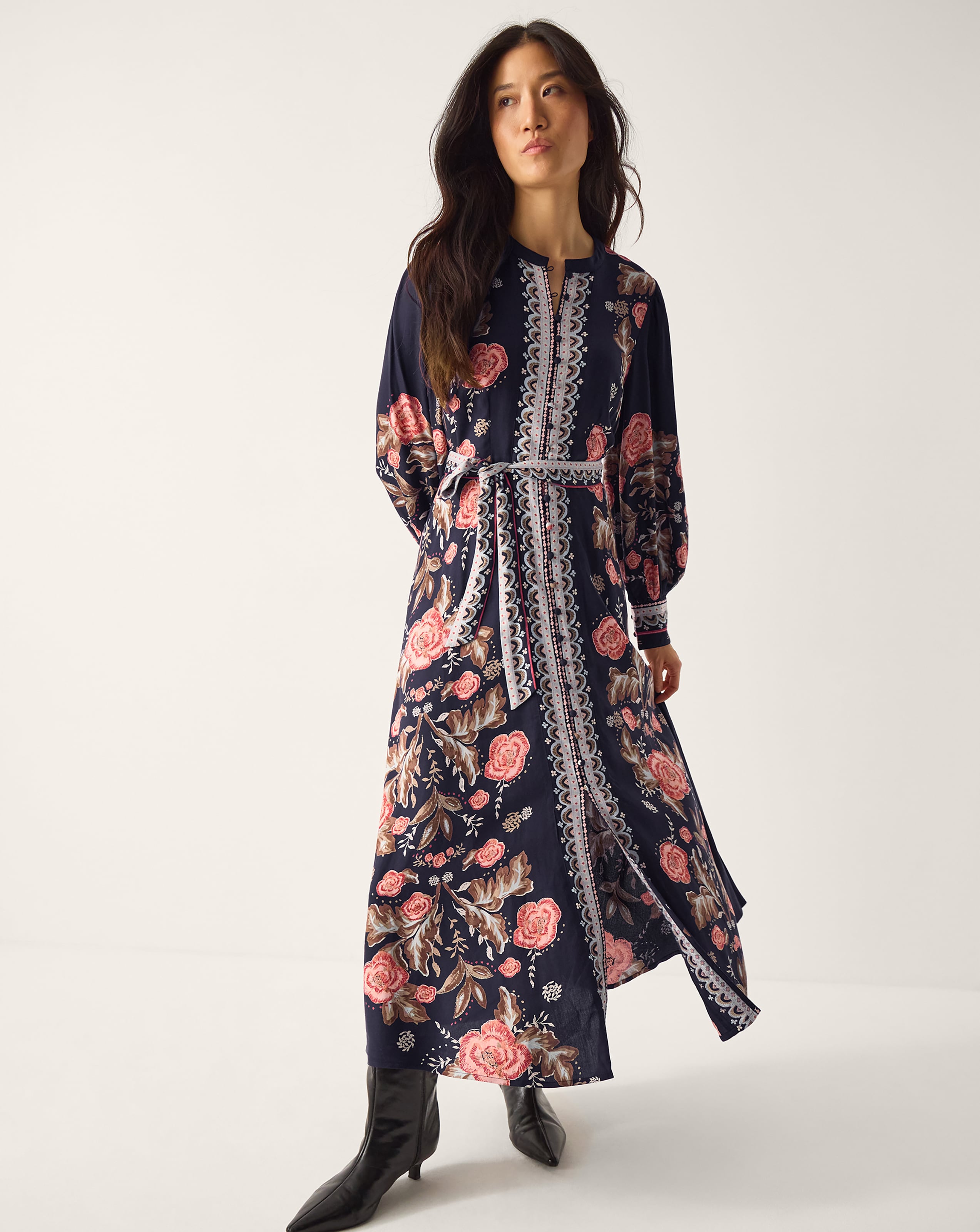 New In - Monsoon Rosalie Floral Print Midi Dress