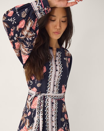 Monsoon Rosalie Floral Print Midi Dress