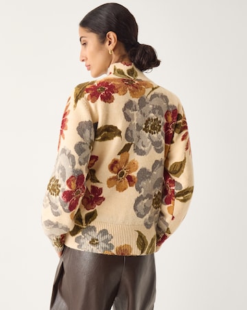 Monsoon Olive High Neck Floral Jumper