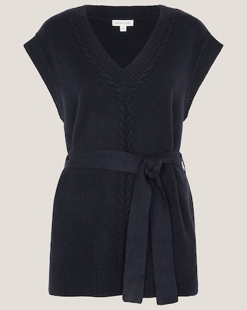 Monsoon Cohen Tie Waist Cable Knit Vest