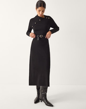 Monsoon Button Collar Midi Jumper Dress