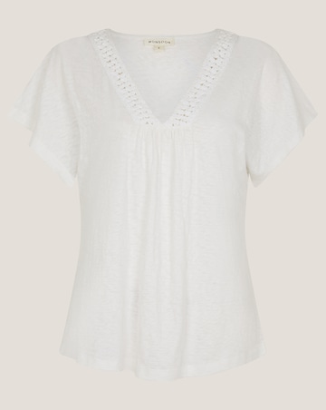 Monsoon Amaya Crochet V-Neck T-Shirt