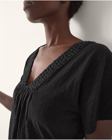 Monsoon Amaya Crochet V-Neck T-Shirt